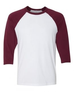 BELLA + CANVAS-Unisex Three-Quarter Sleeve Baseball Tee-3200